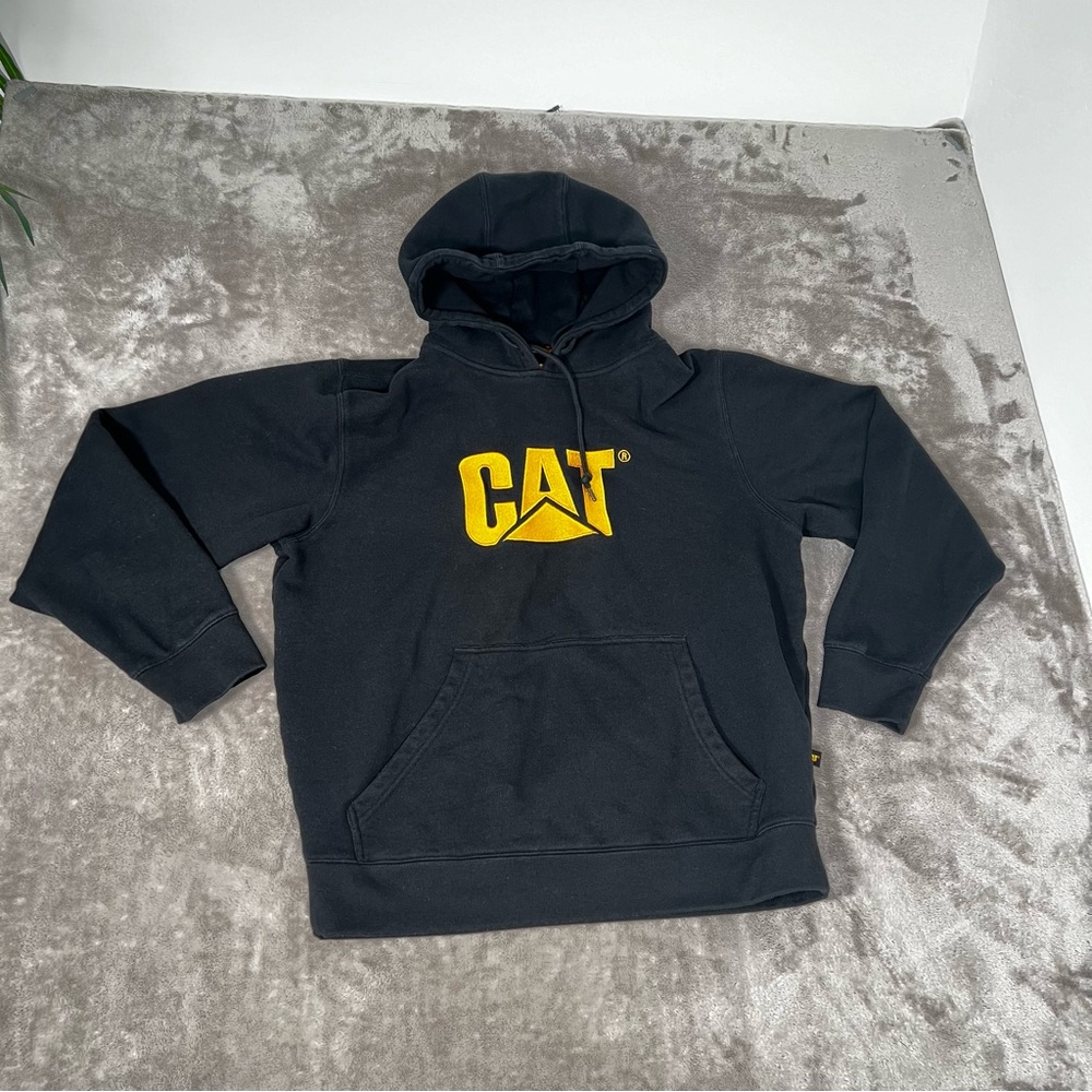 CAT Black Hoodie Sweater For Men Size L